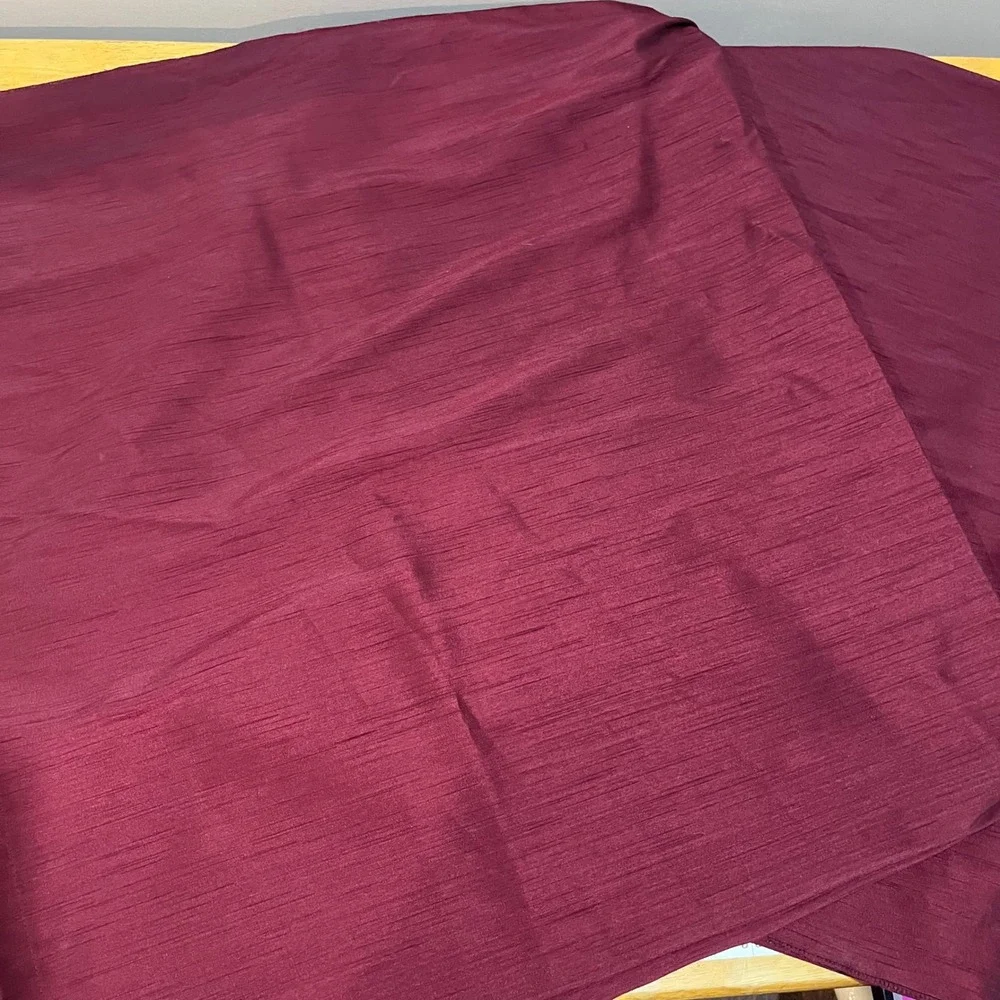 Pier 1 Imports Burgundy Faux Silk Slub Curtain Panels 54x118‎ 2pc Elegant Vtg